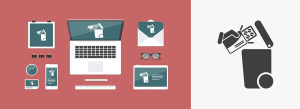 Отдельный значок сбора отходов 