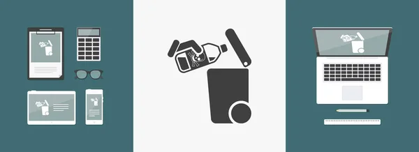 Icono separado de recogida de residuos — Vector de stock