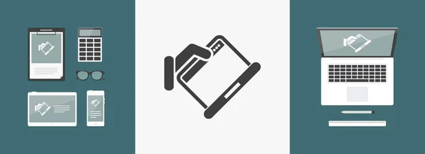 Ordinateur portable icône simple — Image vectorielle