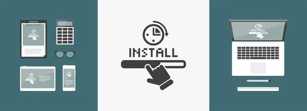 Quick install icon — Stock Vector
