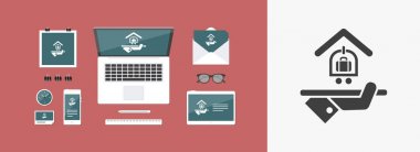 Otel ikonu. Bagaj servisi.