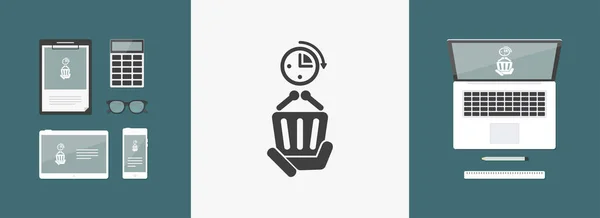 Icono de tiempo de compras — Vector de stock