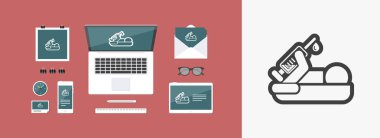 Şırınga düz simgesi