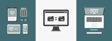 Klasör transfer - düz simgesi