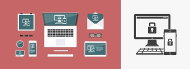 Çoklu cihazlar koruma simgeler