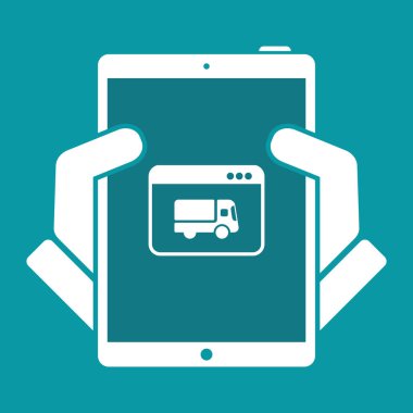 Internet satın - düz simgesi