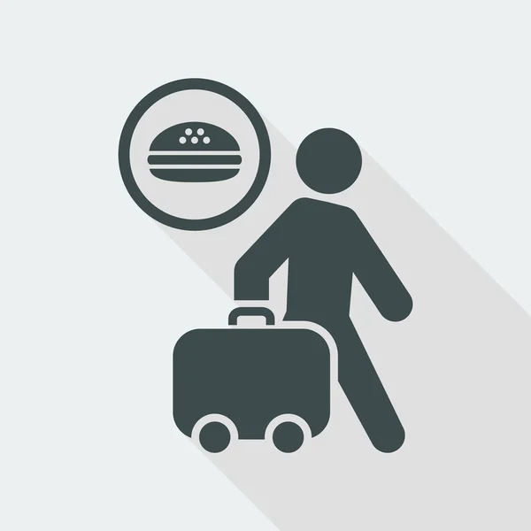 Enkele reizen voedsel pictogram — Stockvector