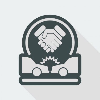 Agreement on road accident icon clipart