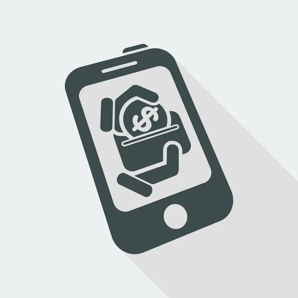 Mobiel bankieren pictogram — Stockvector