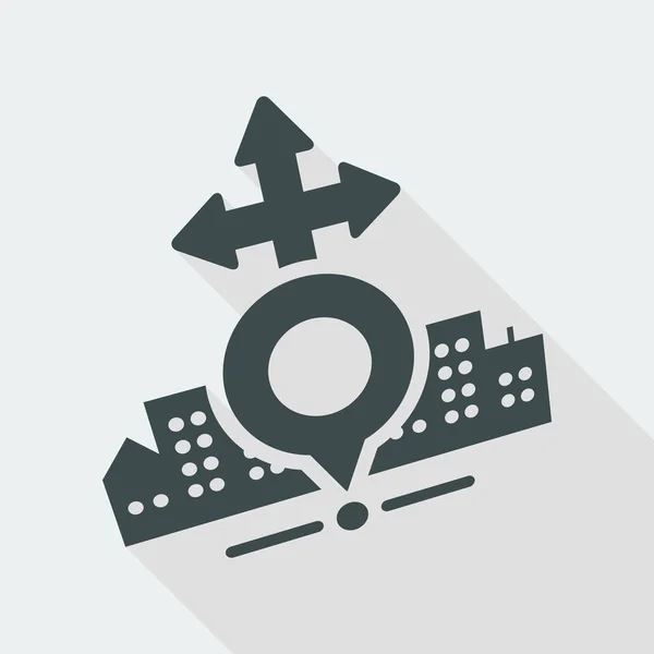 Város megjelenítése ikonra — Stock Vector