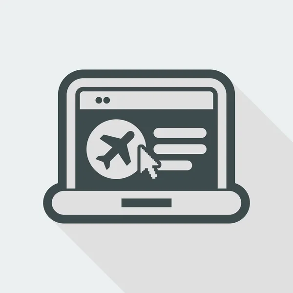 Web icono de reserva de avión — Vector de stock