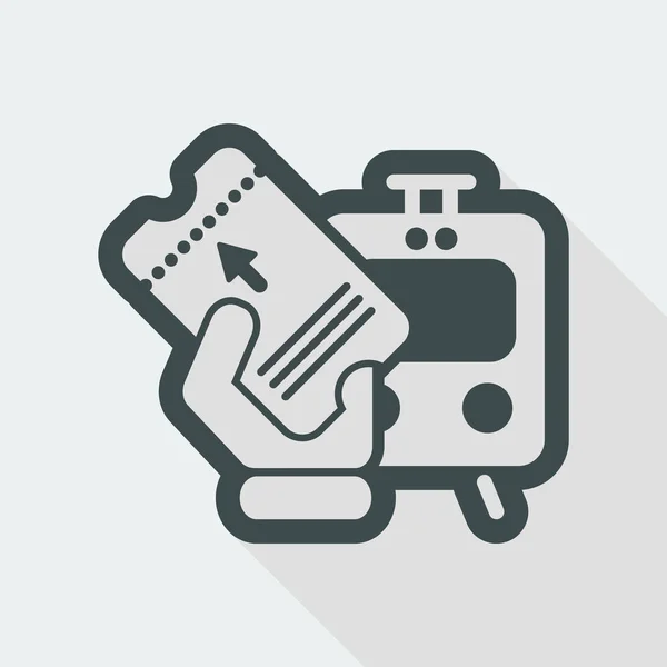 Trein ticket pictogram — Stockvector