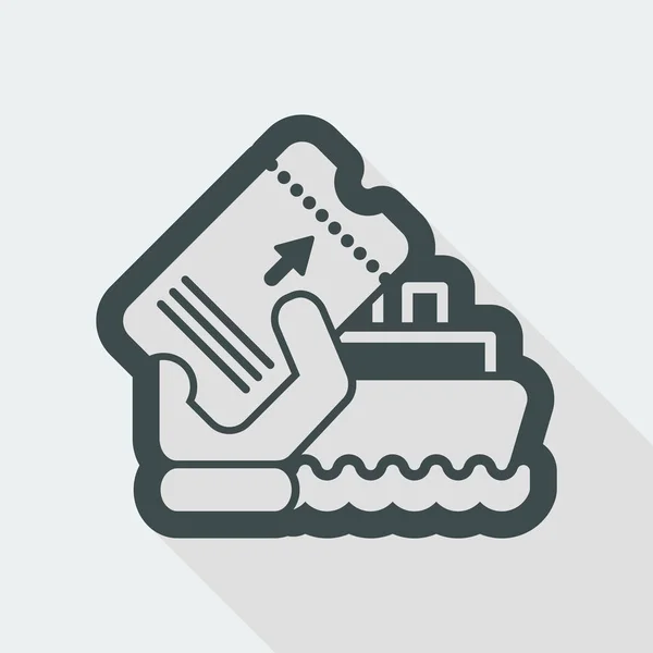 Boot ticket pictogram — Stockvector