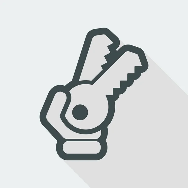 Icono llave en casa — Vector de stock