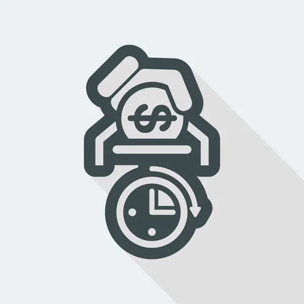 Ícone de tempo de dinheiro — Vetor de Stock