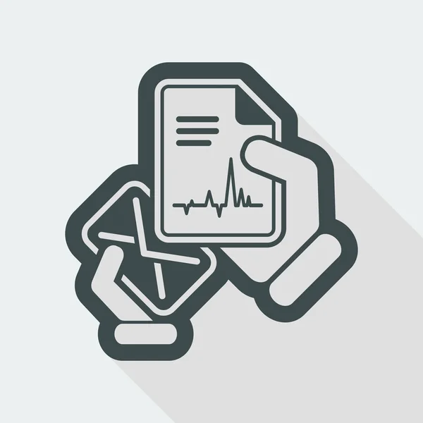 Correo con icono de documento médico — Vector de stock