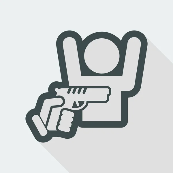 Roubo com ícone de arma — Vetor de Stock