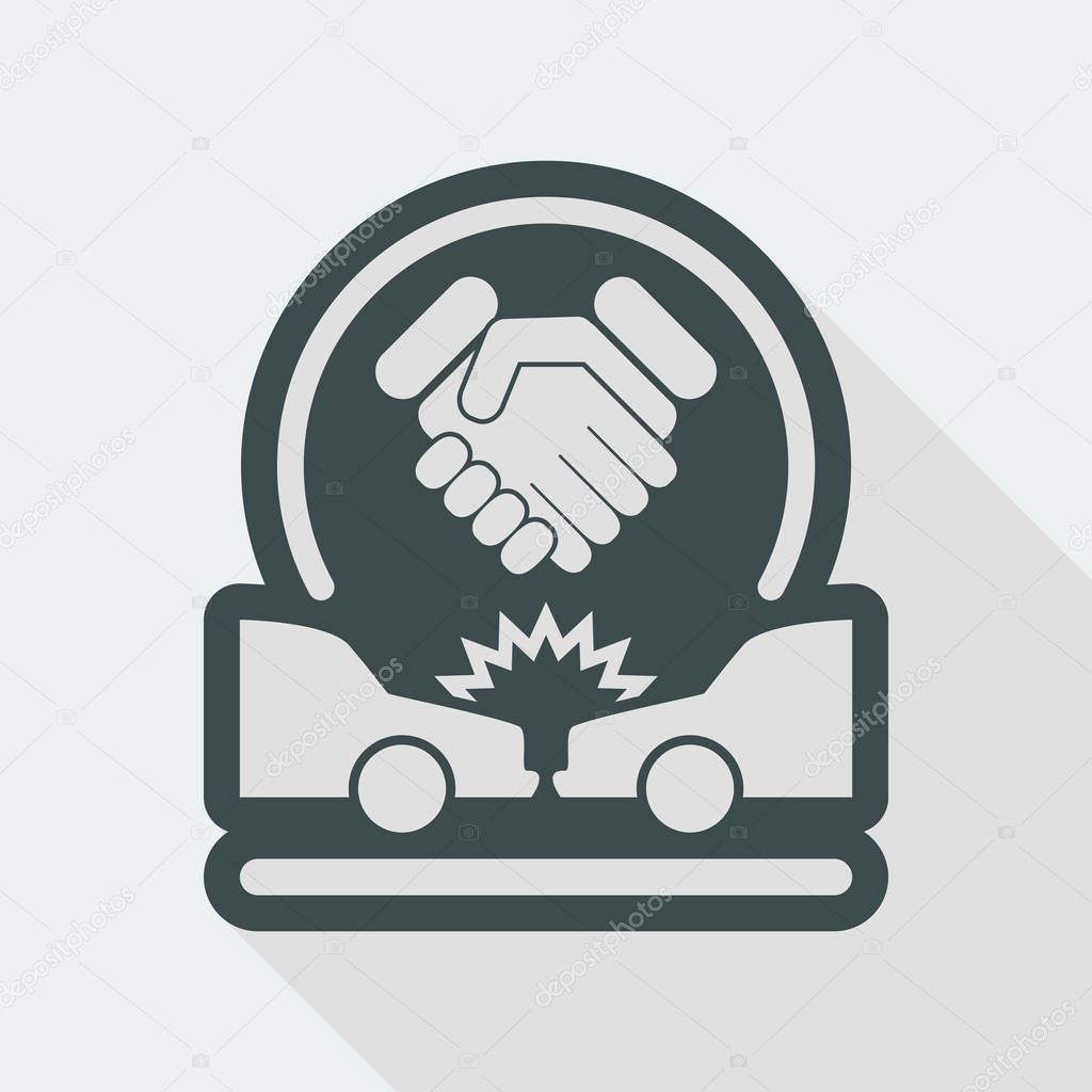 Agreement on road accident icon