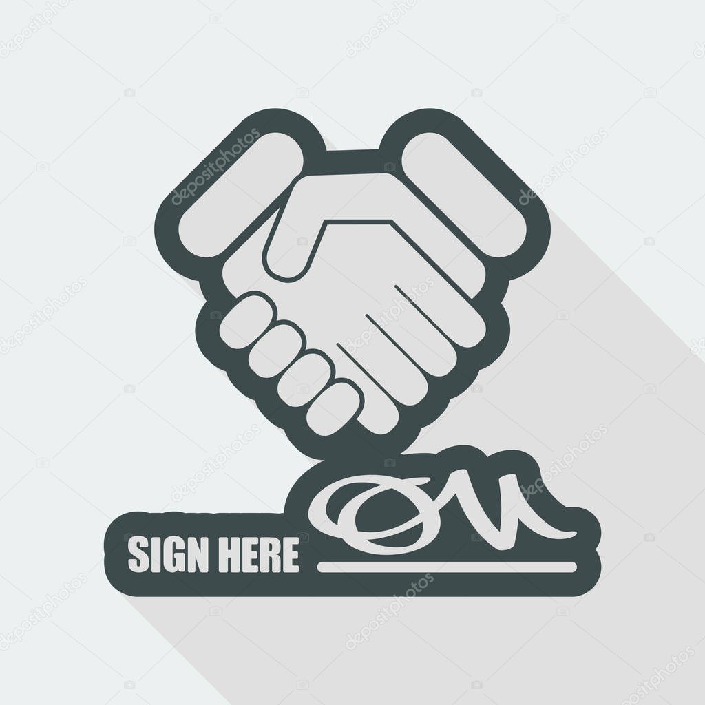 Sign on agreement document 