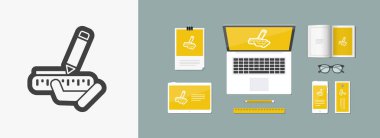 Ölçüm düz simgesi