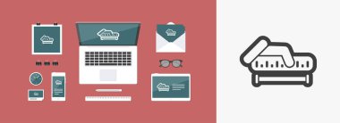 Ölçüm düz simgesi