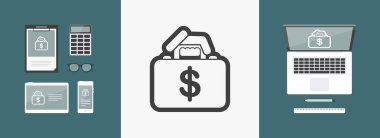 Para el çantası, illüstrasyon 