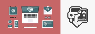 Garanti düz simgesi