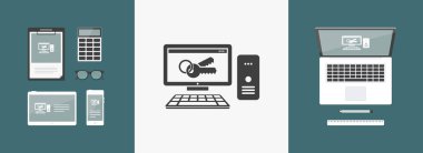 Bilgisayar parola düz simgesi