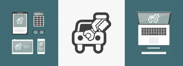 Icônes des services d'assistance automobile — Image vectorielle