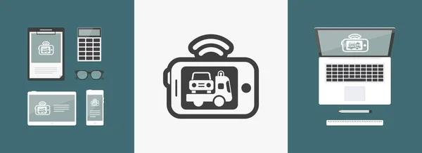 Mobile car assistance icons — Stock Vector