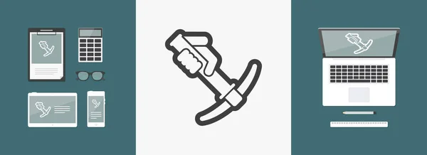 Pickaxe icono plano — Vector de stock