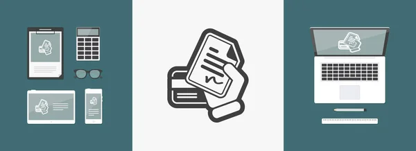 Correo con documento bancario — Vector de stock