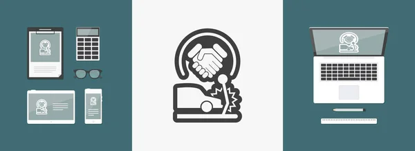 Acuerdo sobre el icono de accidente de tráfico — Vector de stock