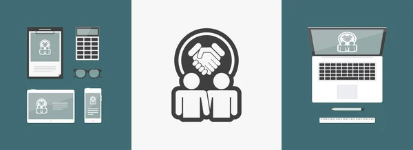 Icône de l'accord de partenariat — Image vectorielle