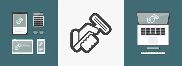 Razor platte pictogram — Stockvector