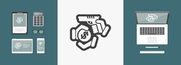 Väpnat rån-ikonen — Stock vektor
