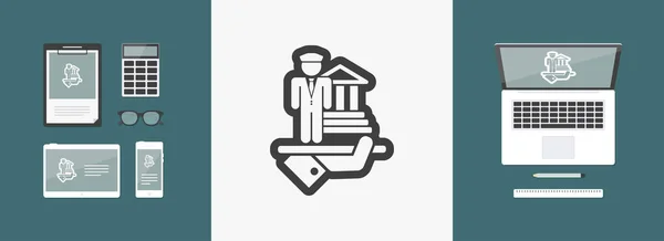 Guía para los turistas icono — Vector de stock