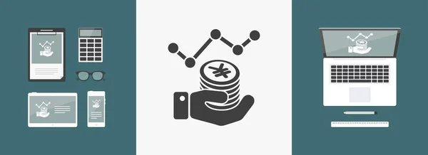Icono de estadísticas financieras — Vector de stock
