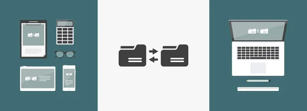 Synchronize folders -icon — Stock Vector