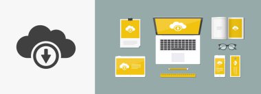 Dijital bulut depolama simgesini