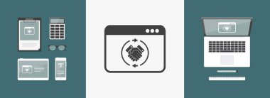 Web anlaşması düz simgesi