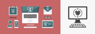 Web anlaşması düz simgesi