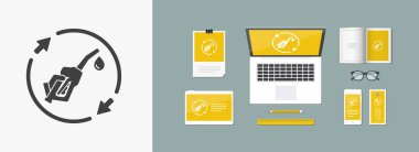 Yenilenebilir yakıt düz simgesi