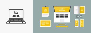 Fiş bağlantı düz simgesi 