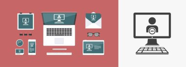 Yasak erişim düz simgesi