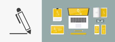 Kalem - düz vektör simgesi