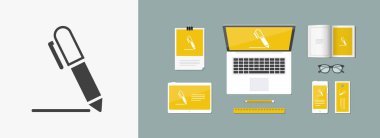 Kalem - düz vektör simgesi