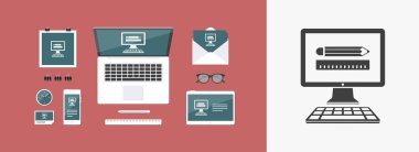 Tasarımcı app düz simgesi