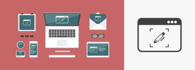 Özelleştirilmiş bilgisayar hizmetleri - vektör web simgesi