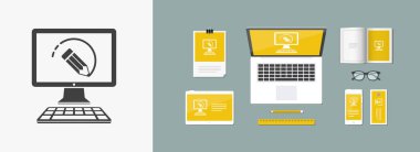 Tasarımcı yazılım - vektör düz simgesi